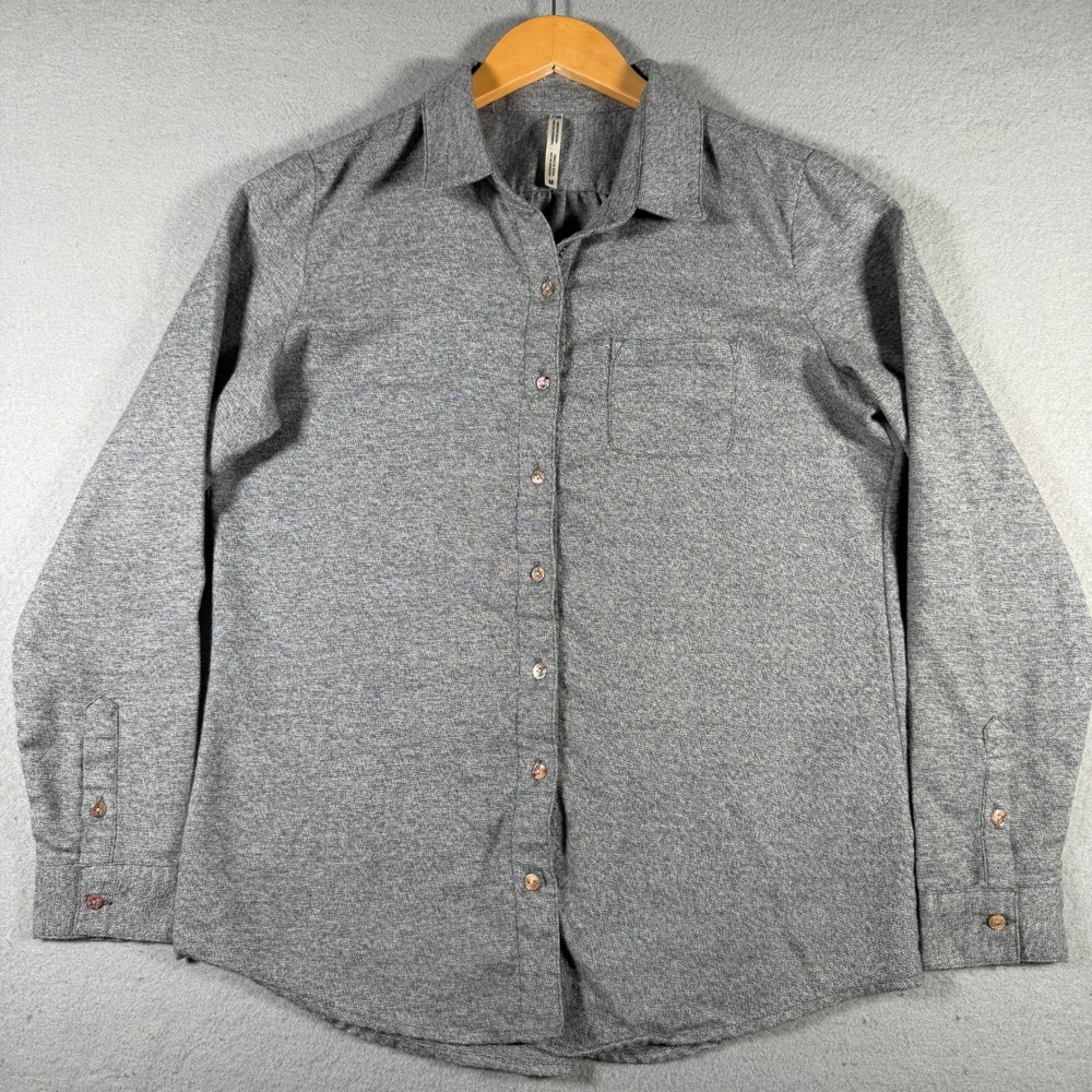 Kuhl Womens Gray Heathered Long Sleeve Button Down Shirt Style 8377 Size M